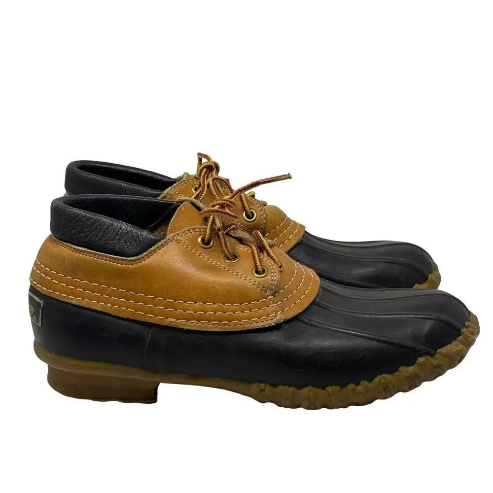 VINTAGE L.L. Bean Boots Rubber Moc Duck Shoes Brown Slip On size 7